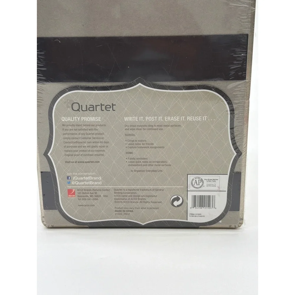 Quartet Magnetic Dry Erase Board 6x10 Frameless Champagne Gold 21503 New